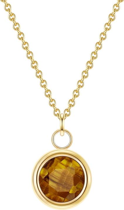 Glanzstücke München Damen Sterling Silber Tigerauge gelbgold 40,0 cm Basiskette + 5,0 cm Verlängerung - 28705 (Sterling Silber, 40 - 45 cm)