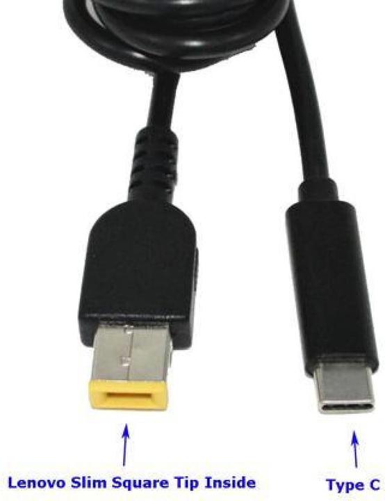 Actual product image PowerGuard USB-C to Lenovo Square Thinkpad Cable with Rectangular Flat Plug (10.5 x 4.2mm) 1.5m (USB 3.2 Gen 1)