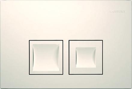 Actual product image Geberit Concealed plate DELTA 50 115.135.11.1 for flush-mounted flush plate, 2-quantity outlet, white