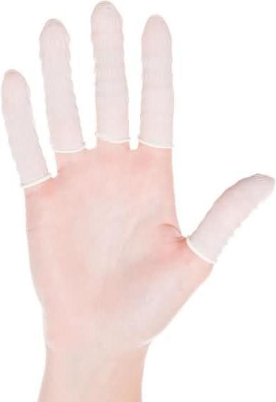 Hygostar Doigtiers en nitrile non-poudrés L 7cm blanc UE=100 pièces (L)