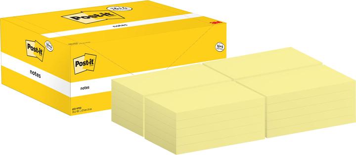 Produktbild Post-it Haftnotzien 16 + 4 (76 x 127 mm)