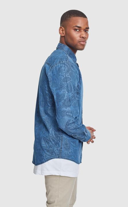 Image du produit Urban Classics Printed Paisley Denim Shirt (S)