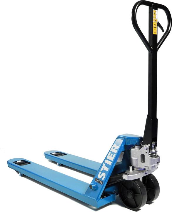 Stier Transpalette, capacité de charge 2 500 kg, longueur de fourche 1 150 mm, pneus nylon, bleu
