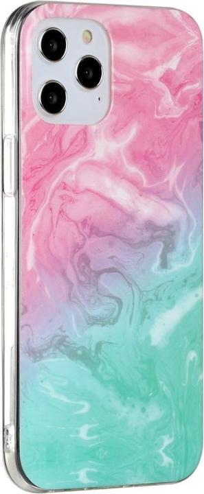 Produktbild Cover-Discount iPhone 12 / 12 Pro - Softes Silikon Gummi Case Marble rosa / blau (Apple iPhone 12, Apple iPhone 12 Pro)