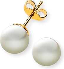 Immagine prodotto Natsumi Schmuck Orecchio a perla in oro giallo 18K/750 Ø 7,5-8,0mm (Oro giallo 750/18 K Oro giallo)