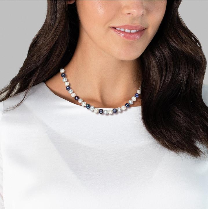 Immagine prodotto Valero Pearls Perle d'acqua dolce da donna in argento sterling multicolore - 2244 (Argento, 60 cm)