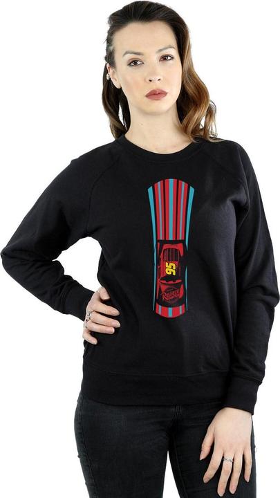 Actual product image Disney Womens/Ladies Cars Lightning McQueen Stripes Sweatshirt (L)