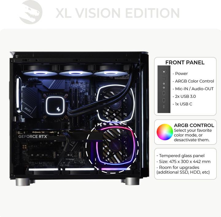 Produktbild Sedatech Ultimate Gaming PC - UCCT824I1I1HF (32 GB, 2000 GB, GeForce RTX 5090)