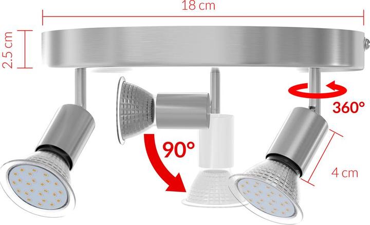 Produktbild Monzana Deckenleuchte (300 lm, GU10)