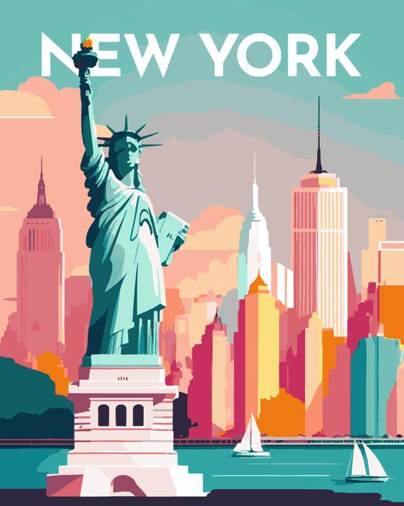 Immagine prodotto Figured'Art Dipingere con i Numeri - Poster di viaggio a New York