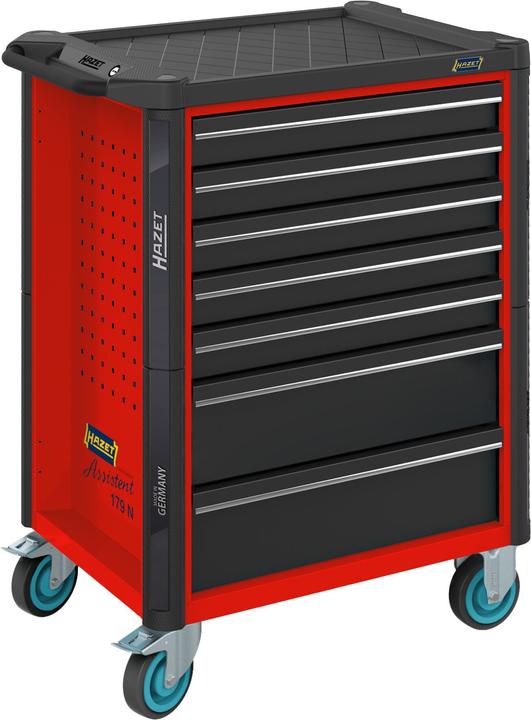 Produktbild HAZET Werkstattwagen Assistent 179N-7-RAL3020 ∙ Schubladen, flach: 5 x 81 x 522 x 398 mm ∙ Schublad…