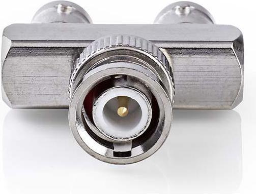 Immagine prodotto Nedis Adattatore BNC Spina BNC 2X Presa BNC Nichelato Distributore 50 Ohm Metallo Argento 10 pezzi