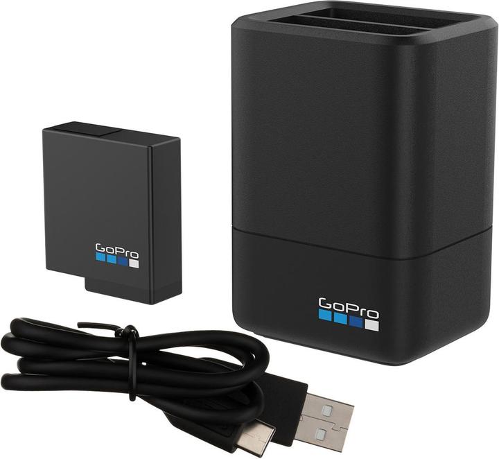 Produktbild GoPro Dual Ladegerät + Akku für Hero 5 / 6 / 7 (hero 5, Hero 6, Hero 7, Hero 8)