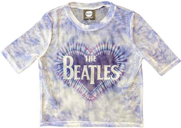 The Beatles Heart & Drop T Logo Crop Top (Girlie)