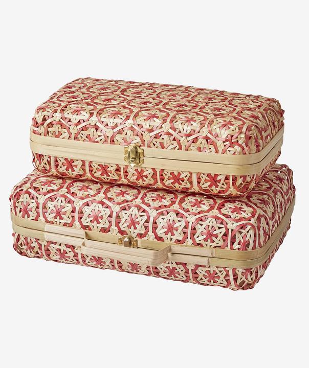 Actual product image Vertbaudet Set of 2 children's room storage cases made of bamboo, two-coloured