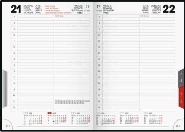 Actual product image Rido Idé Book calendar model ROMA 1 (2025) (Italian, English, German, French)