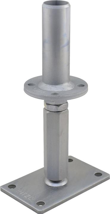 Pitzl Post support D42.4x130mm Height adjustable 170-285mm with thread | UP=160x100mm (1 pcs.)