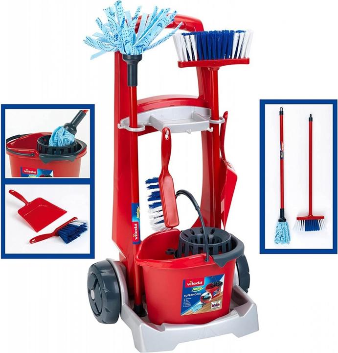 Produktbild Theo Klein Vileda Besenwagen mit Upright Staubsauger