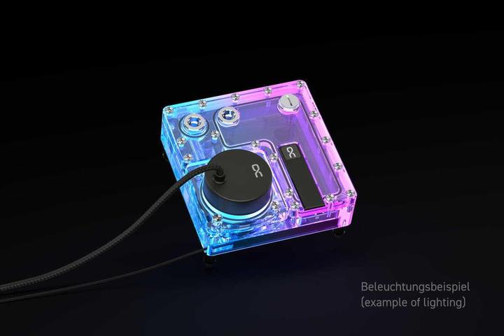 Actual product image Alphacool AGB Core 140mm reservoir with VPP/D5 pump