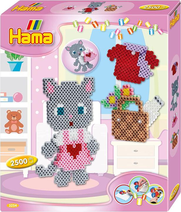 Image du produit Hama Perles à repasser midi ""Chat à habiller"", boîte cadeau Diamètre perles à repasser midi : 5,0 mm