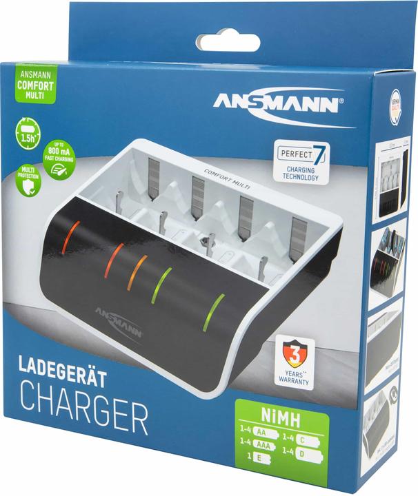 Actual product image Ansmann Comfort Multi Charger (1 pcs., AA, HR03, 800 mAh, Chargers without battery)