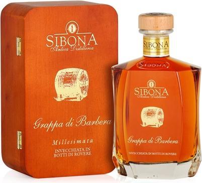 Actual product image Sibona Grappa di Barbera millesimata 44 vol.