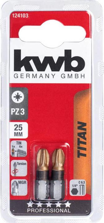Actual product image kwb Titanium 1/4" PZ 3, 2 pcs. (PZ3)