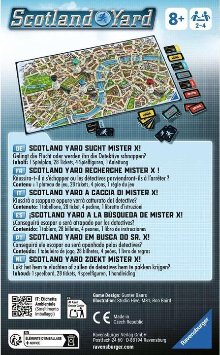 Image du produit Ravensburger 22451 - Scotland Yard, jeu à emporter pour 2-4 joueurs, jeu de stratégie à partir de 8 ans (Allemand, Espagnol, Français, Néerlandais, Italien, Portugais)