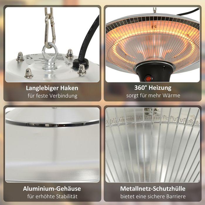 Produktbild Outsunny Heizstrahler mit LED und Fernbedienung (1500 W)