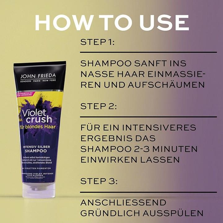 Produktbild John Frieda Violet Crush Silber Shampoo (250 ml, Flüssiges Shampoo)