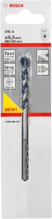 Immagine prodotto Bosch Professional Zubehör Trapano per calcestruzzo CYL-5, Granito blu, 6,5 x 50 x 100 mm (6,5 mm)