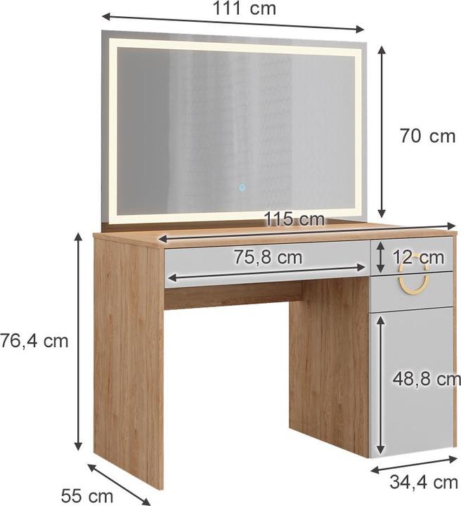 Image du produit Vicco Adela avec éclairage (115 x 55 x 76.5 cm)
