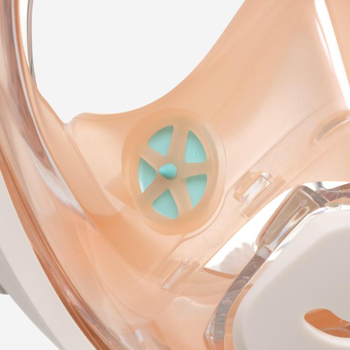 Produktbild Subea Schnorchelmaske Easybreath Kinder 6–10 Jahre XS mit Tasche beige/orange