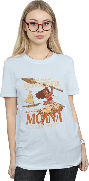 Actual product image Disney Womens/Ladies Moana Find Your Own Way Cotton Boyfriend T-Shirt (L)