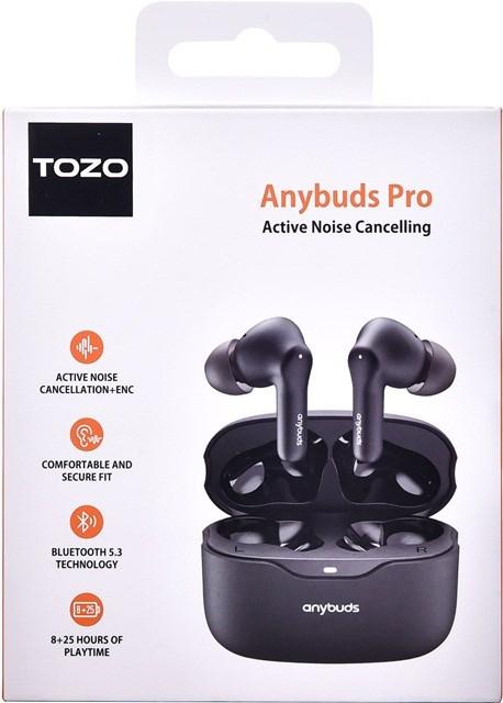 Actual product image Tozo Ausinės Anybuds Pro TWS Bluetooth Earbuds Juodas (ANC, 4.50 h, Wireless)