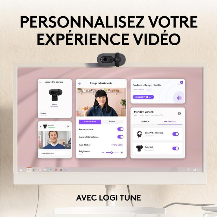 Image du produit Logitech Brio 105 Full HD 1080p Webcam - GRAPHITE - B2B (2 Mpx)