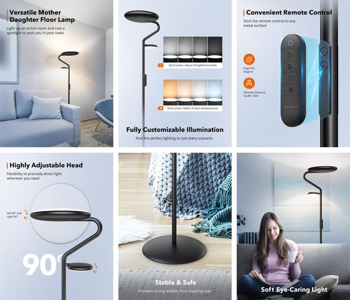 Actual product image Taotronics TT-DL072 Floor lamp white 10 W (500 lm)