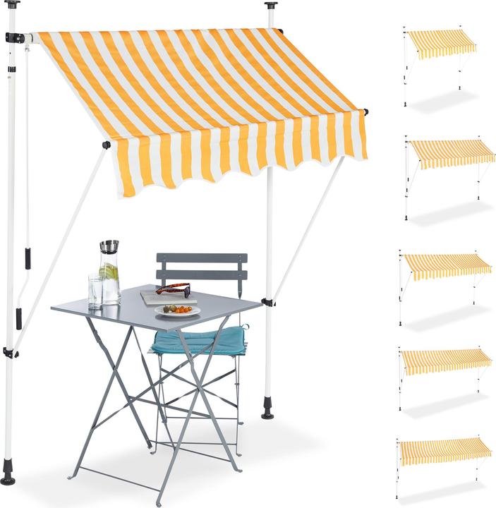 Actual product image Relaxdays Telescopic Canopy Yellow/White (2 m)