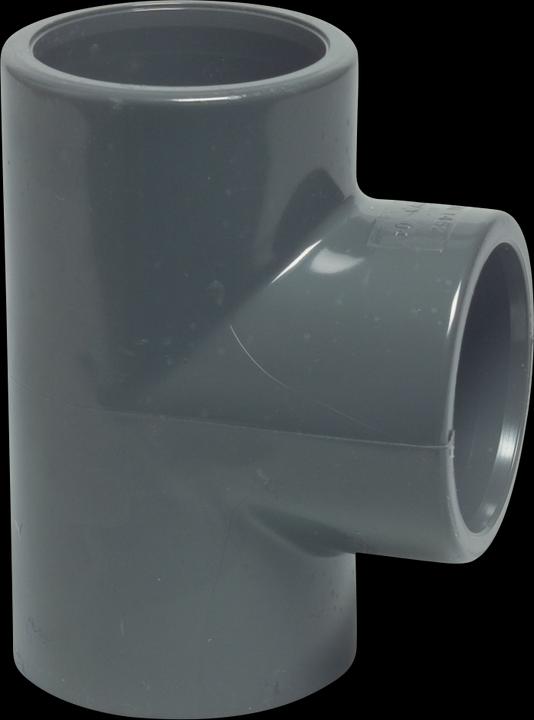 Produktbild Profec T-Stück 90° PVC-U 25 mm Klebemuffe 16bar Grau KIWA