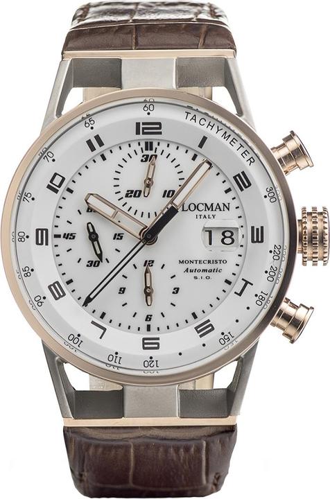 Produktbild Locman Italy Herrenuhr Montecristo Automatik weiss/roségold PVD 44 mm Ref. 051 (Analoguhr, 44 mm)