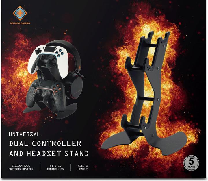 Actual product image Deltaco Gaming Dual controller & headset stand (Switch, PS5, PS4, Android, iOS, Mac, PC, PS3, PS4 Pro, Switch Lite, Switch OLED, Xbox Series X, Xbox Series S, Xbox One S, Xbox 360)