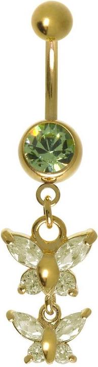 Bijouteria Bauchpiercing (Chirurgenstahl 316L, PVD Beschichtung (goldfarbig), Zirkonia)