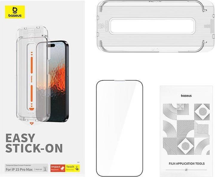 Immagine prodotto Baseus Vetro temperato Zaffiro 0,3 mm per iPhone 15 ProMax (1 Pezzo/i, Apple iPhone 15 Pro Max)