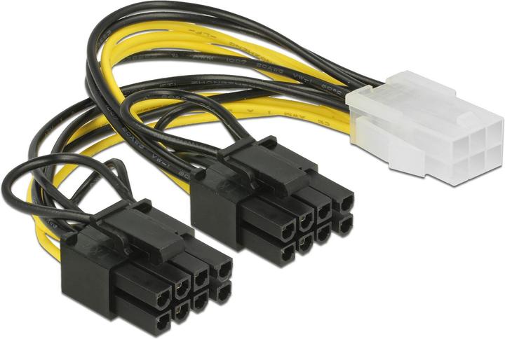 Actual product image Delock 6Pin to 2x 8Pin or 2x 6Pin power adapter