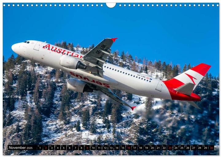 Actual product image :aeroplane calendar (wall calendar (A3, German)