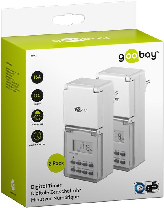 Actual product image Goobay Digital timer IP44, 2 pieces, White