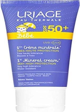 Actual product image Uriage SUN BABY mineral cream SPF50+ 50 ml (Sun cream face, SPF 50, 50 ml)