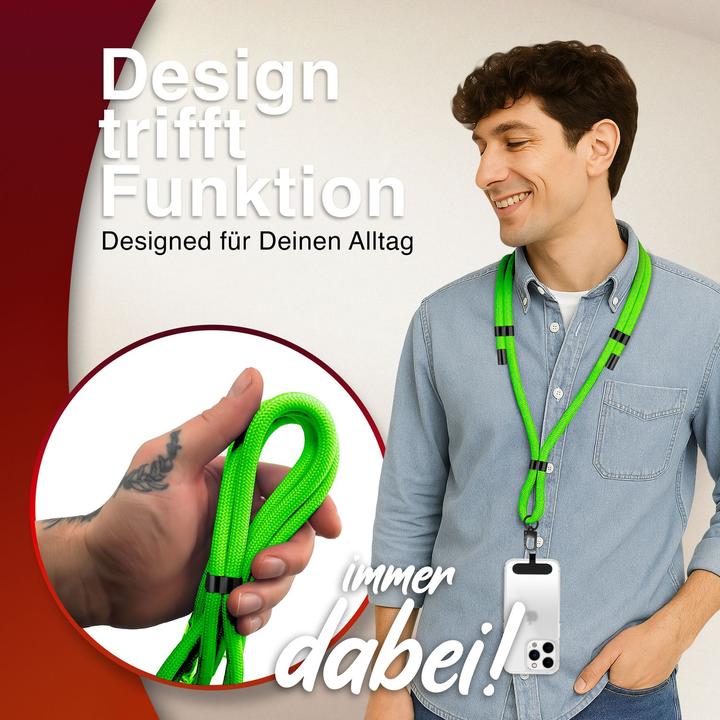 Image du produit Nalia HoldMe Lanyard Handykette - Universal Trageband für Smartphones - Verstellbar, Soft & Elastisch