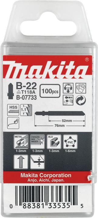 Produktbild Makita Stichsägeblatt B-22 100Stk