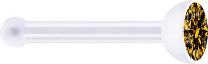Produktbild Star Piercing Nasenstecker gerade transparent mit Kristall topaz (ohne Messing, Bioflex)